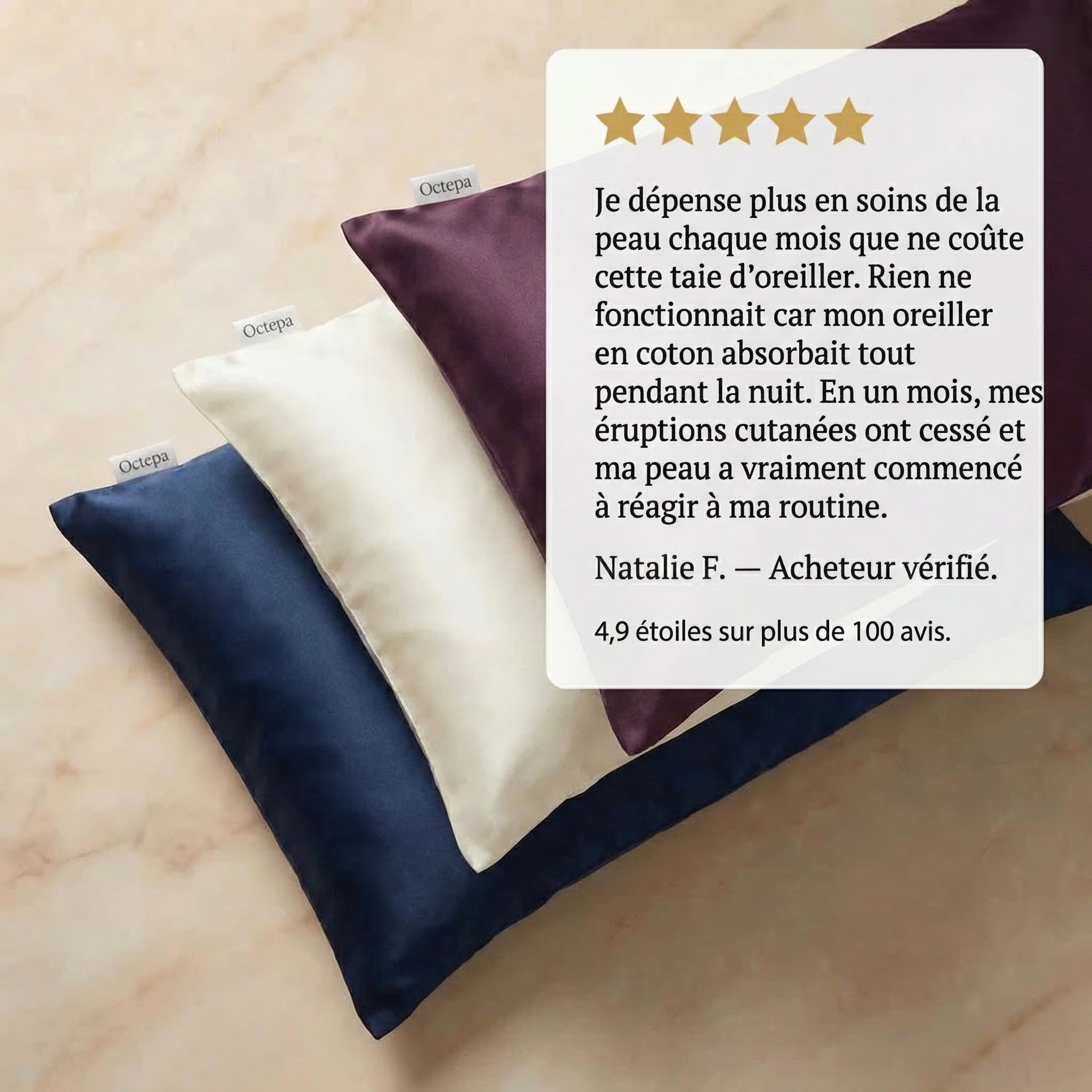 Taie d'oreiller en soie premium